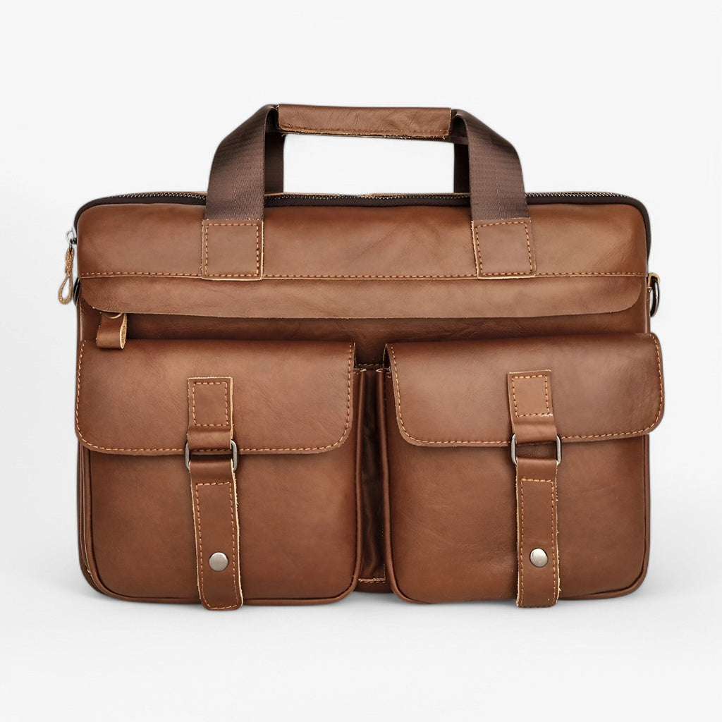 Bolso para portátil de piel sintética con correa acolchada ajustable