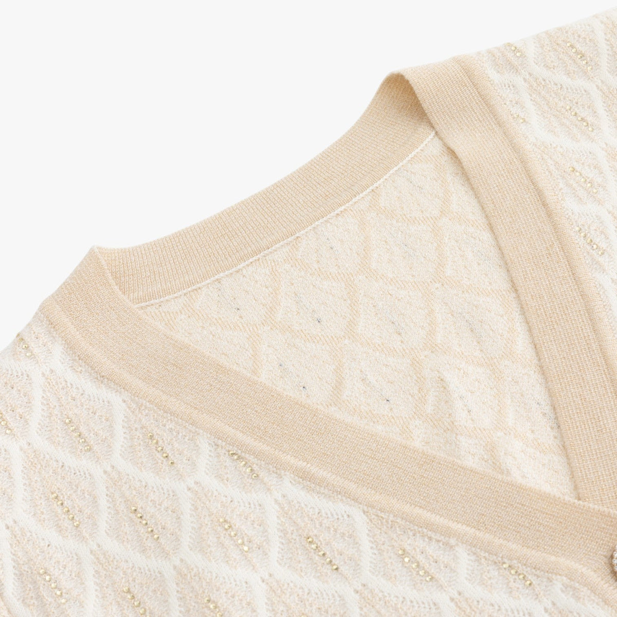 Breathable Sequin Jacquard Cardigan with Long Sleeves
