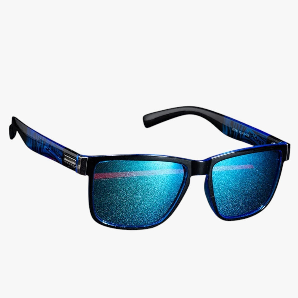 Retro polarised sunglasses with mirror-effect lenses