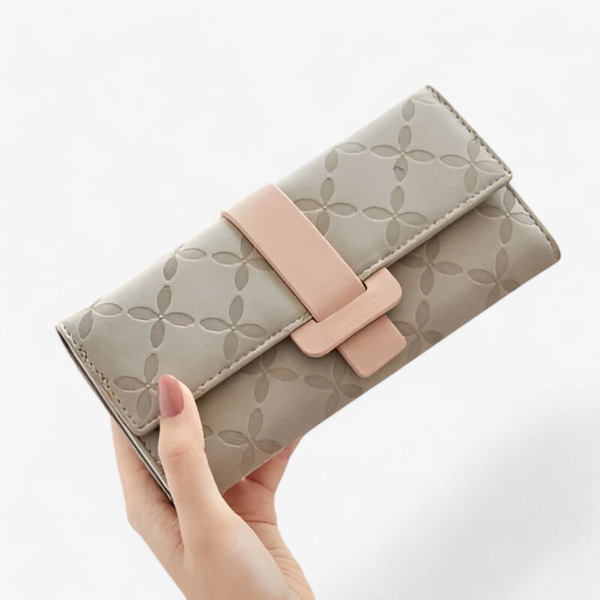 Embossed Faux Leather Wallet with Smart Accordion Design