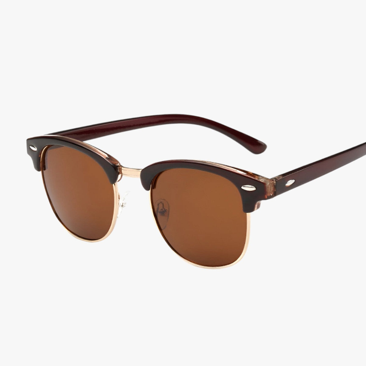 Semi-Rimless Polarized Sunglasses with a Retro Frame