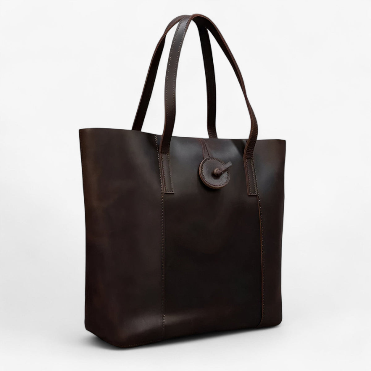 Faux Leather Handbag with a Detachable Clutch Piece