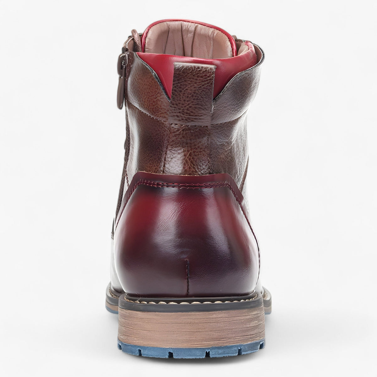 Handmade Faux Leather Oxford Boots with Padded Insole