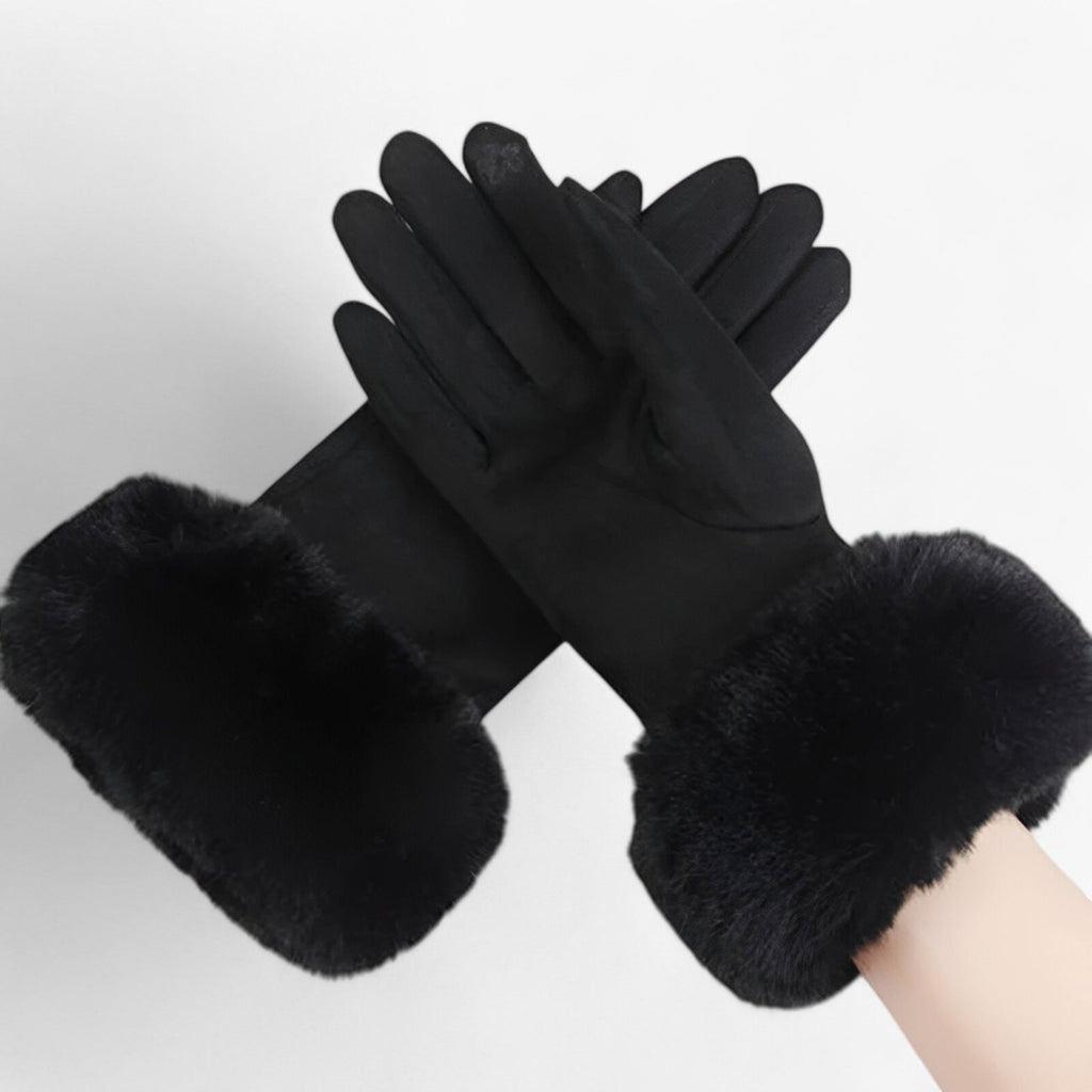 Guantes táctiles de aspecto ante con forro de terciopelo
