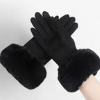 Guantes táctiles de aspecto ante con forro de terciopelo