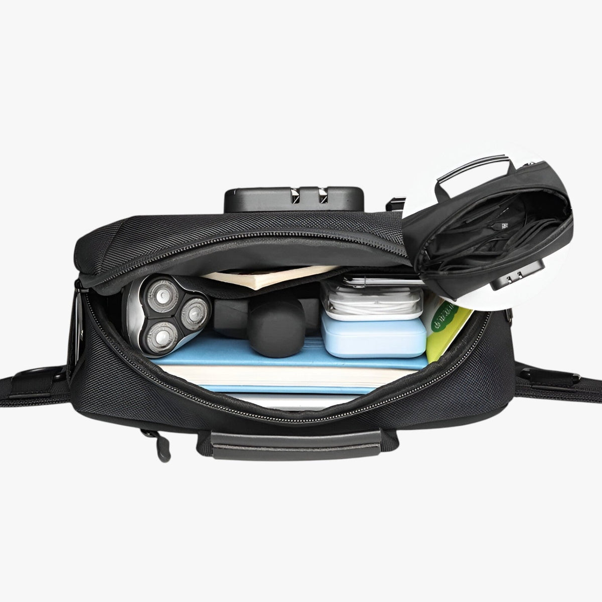 Water-Resistant Shoulder Bag with Hidden Anti-Theft Pockets