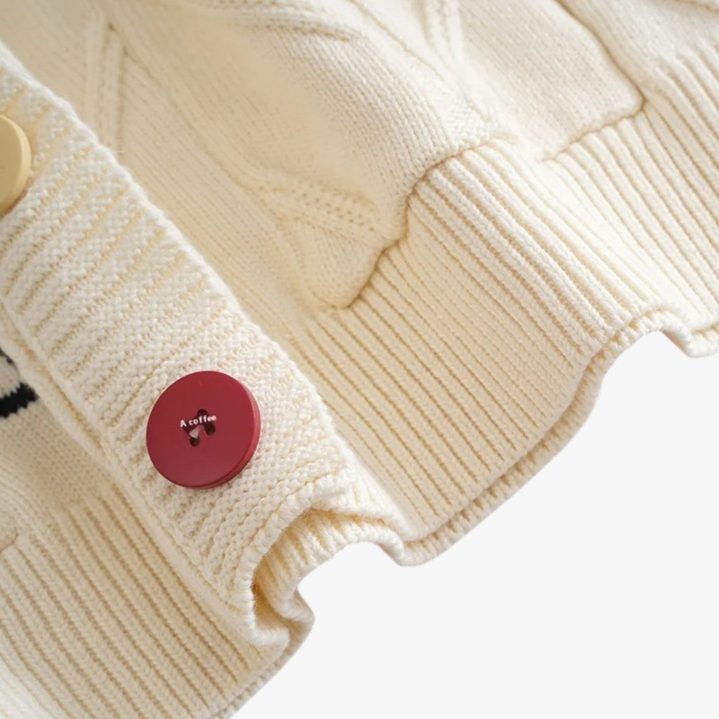 Pure Cotton Cardigan with Embroidered Button Detail