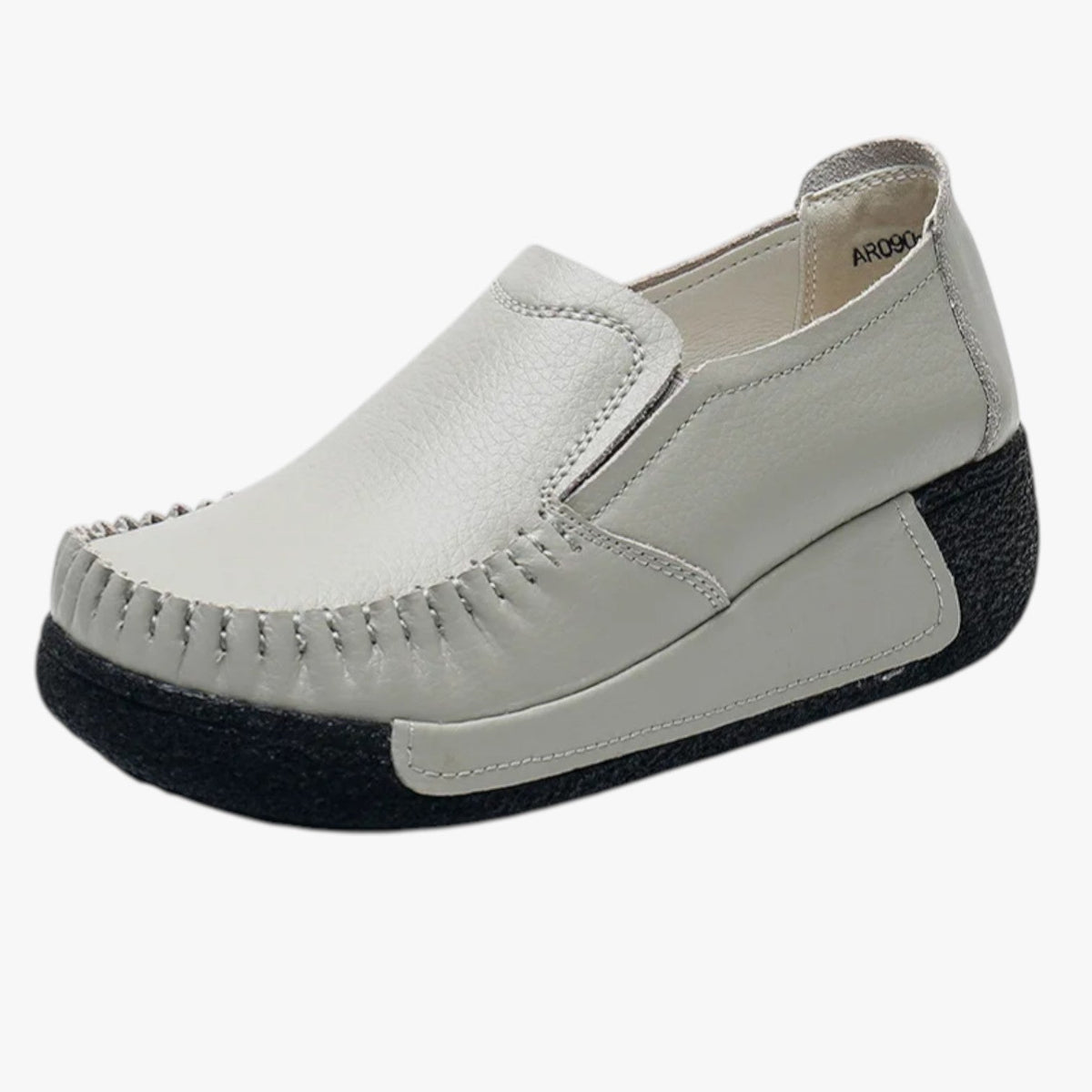 Faux Leather Moccasin Loafers with Platform Sole