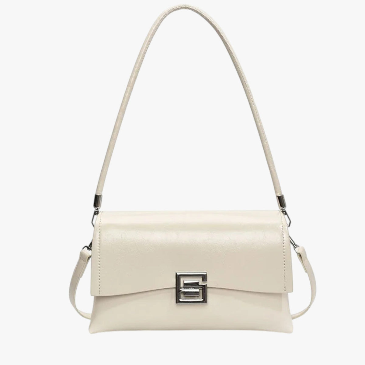 Shell-Shaped Evening Bag with Glossy Embossed Finish