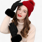 Guantes táctiles de aspecto ante con forro de terciopelo