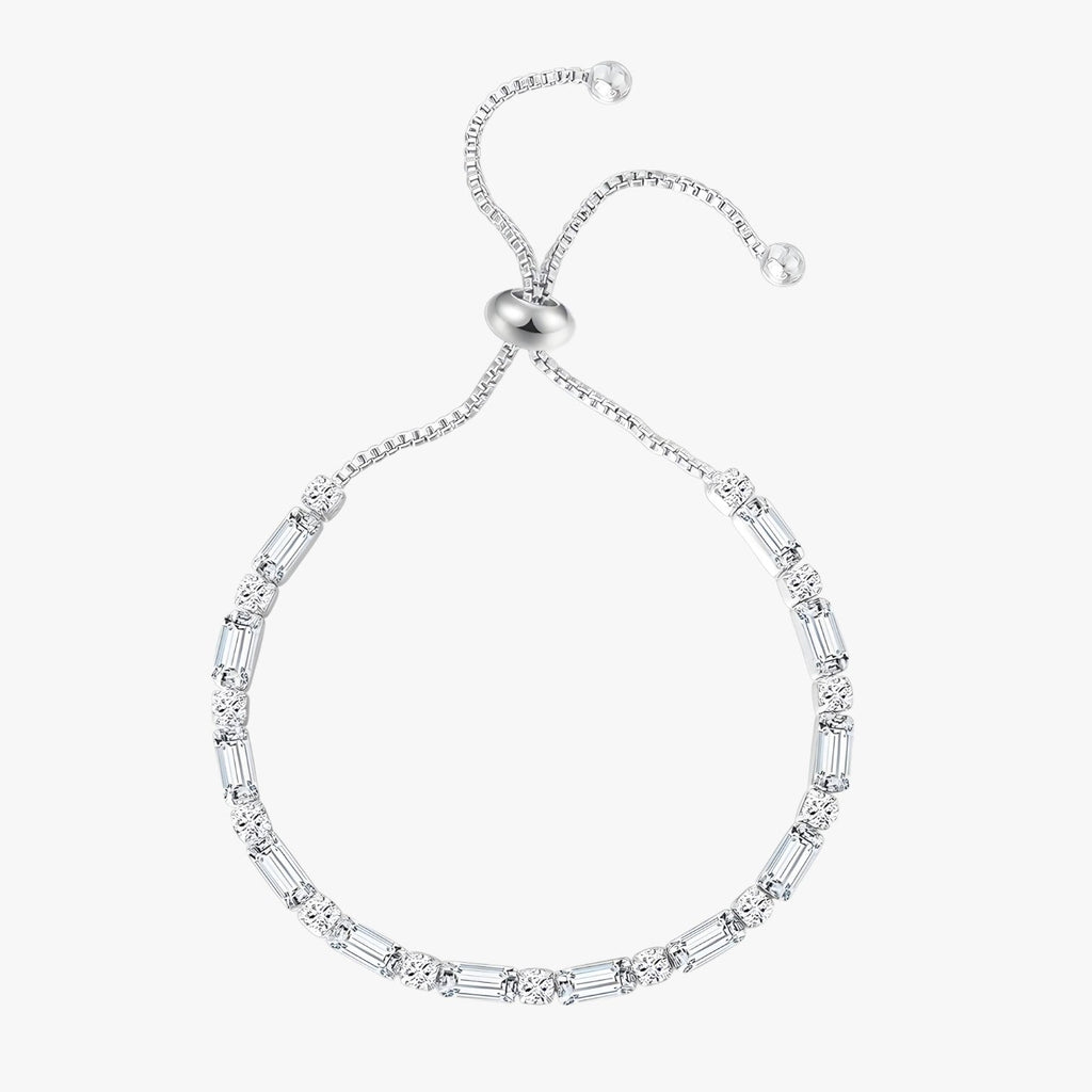 Geometric Rose Gold Bracelet with Zircon Detail