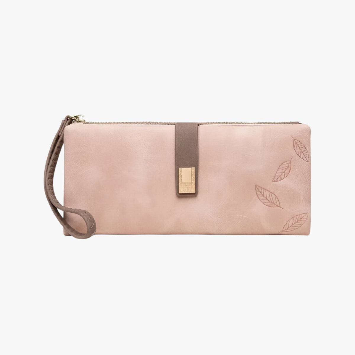 PU Leather Wallet with Leaf-Pattern Finish