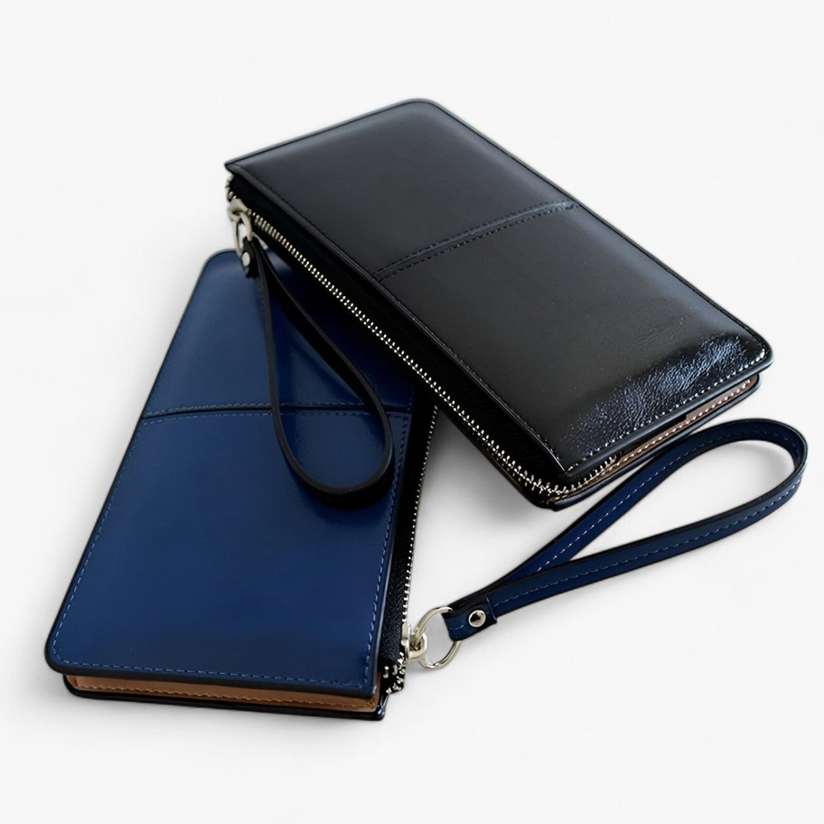 Vintage-Style PU Leather Wallet with Wrist Strap