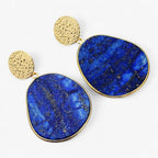 Lapis Lazuli Stone Earrings with Natural Variation