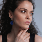 Lapis Lazuli Stone Earrings with Natural Variation