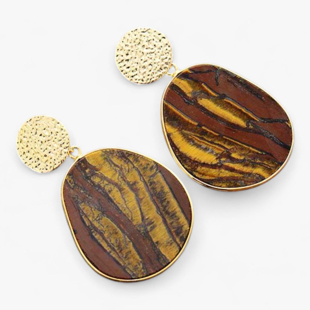 Lapis Lazuli Stone Earrings with Natural Variation