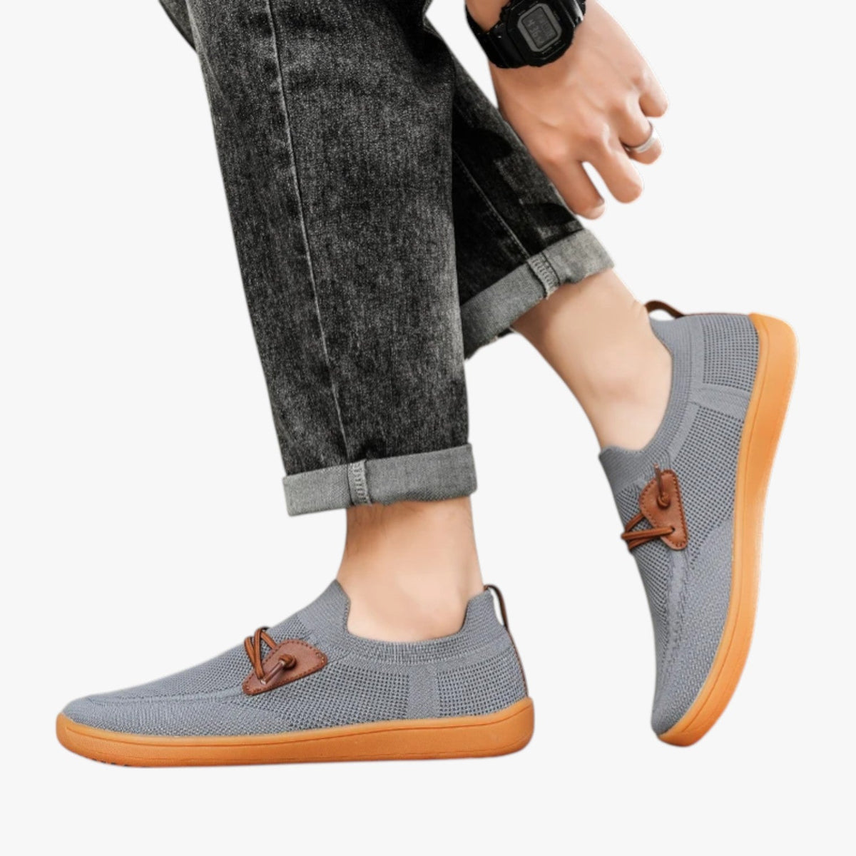 Zapatillas transpirables para hombre con puntera ancha