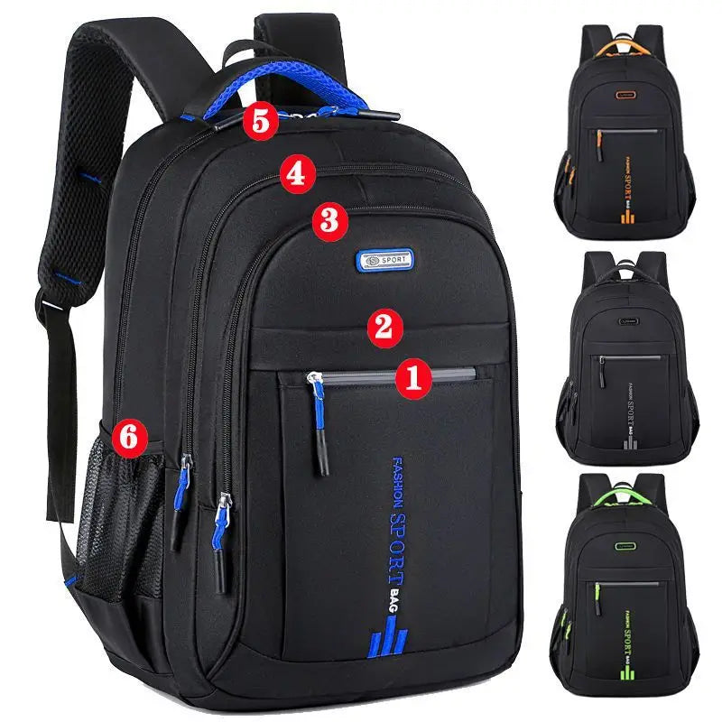 Mochila de tejido Oxford repelente al agua con costuras reforzadas