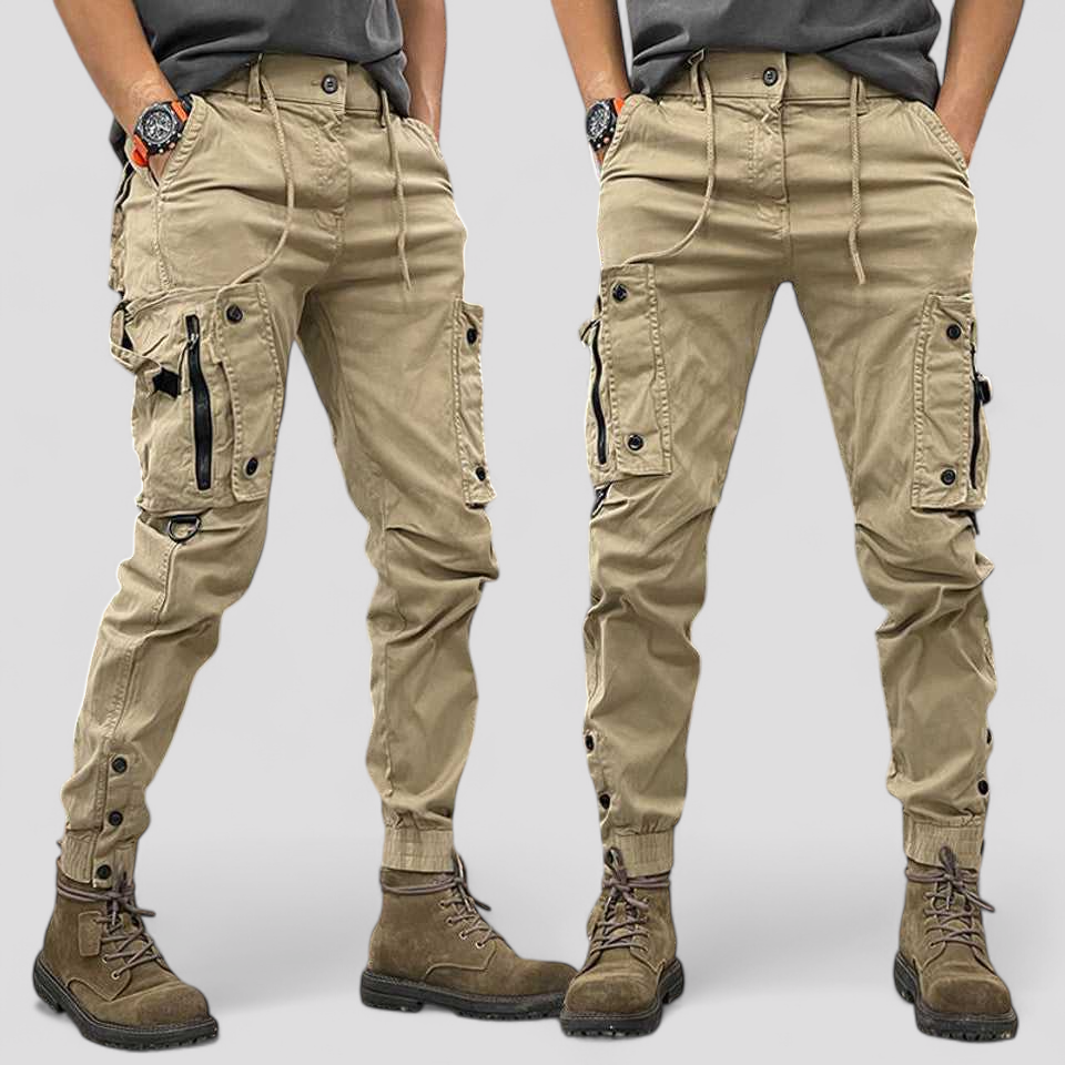 Men's Cargo Trousers with Multiple Practical Pockets