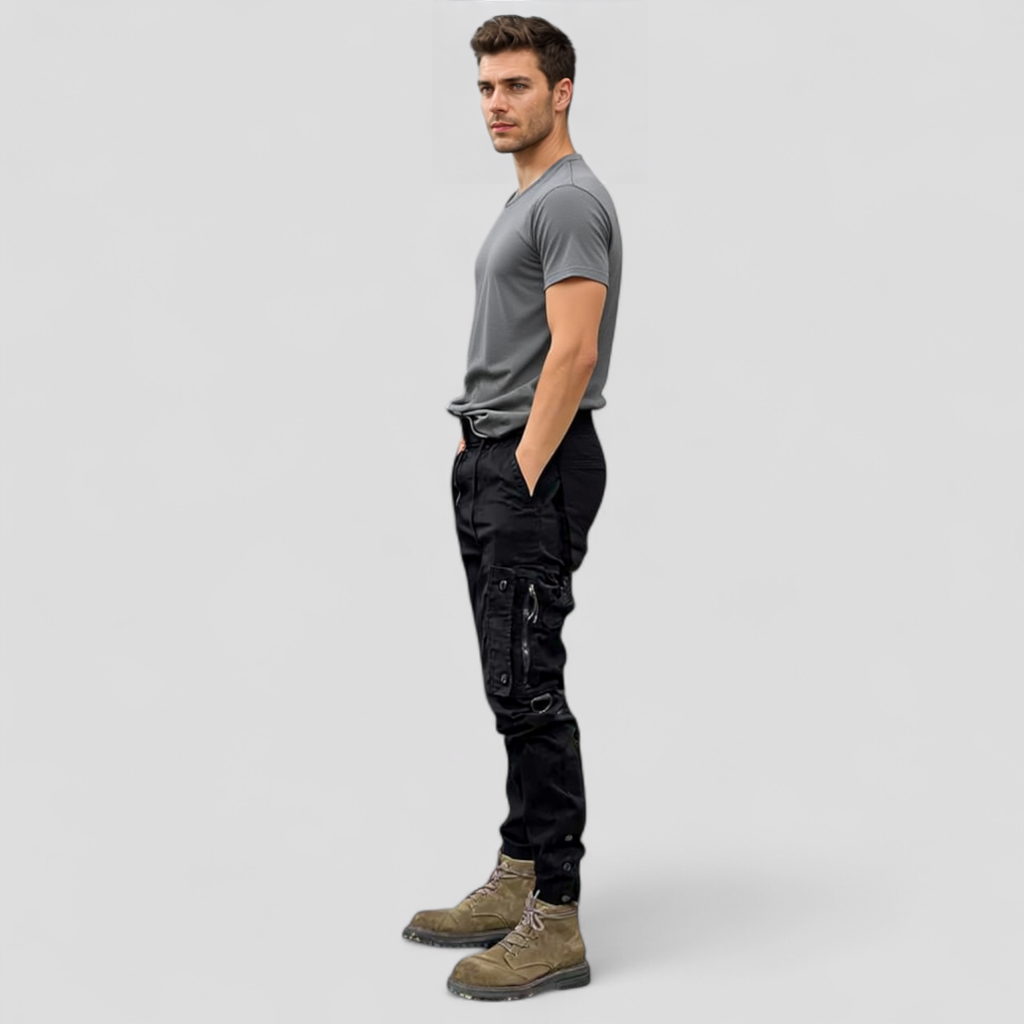 Men's Cargo Trousers with Multiple Practical Pockets