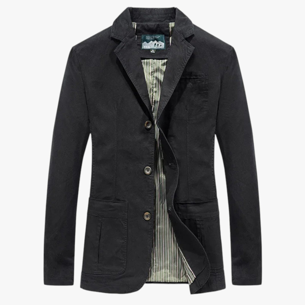 Men's Lightweight Cotton Jacket with Slim Structured Cut