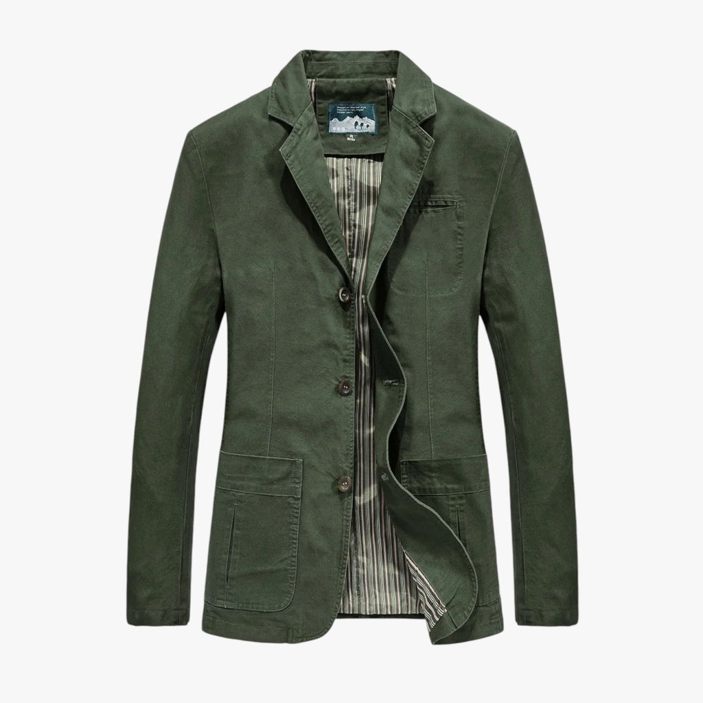 Men's Lightweight Cotton Jacket with Slim Structured Cut