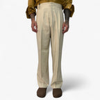 Pleated High-Waist Linen Trousers for Men