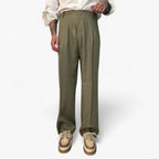 Pleated High-Waist Linen Trousers for Men