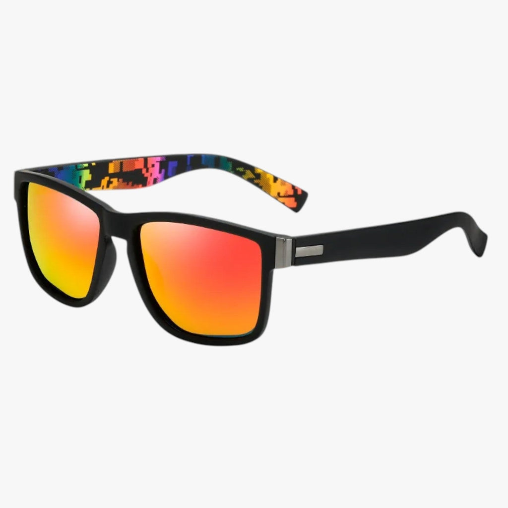 Retro polarised sunglasses with mirror-effect lenses