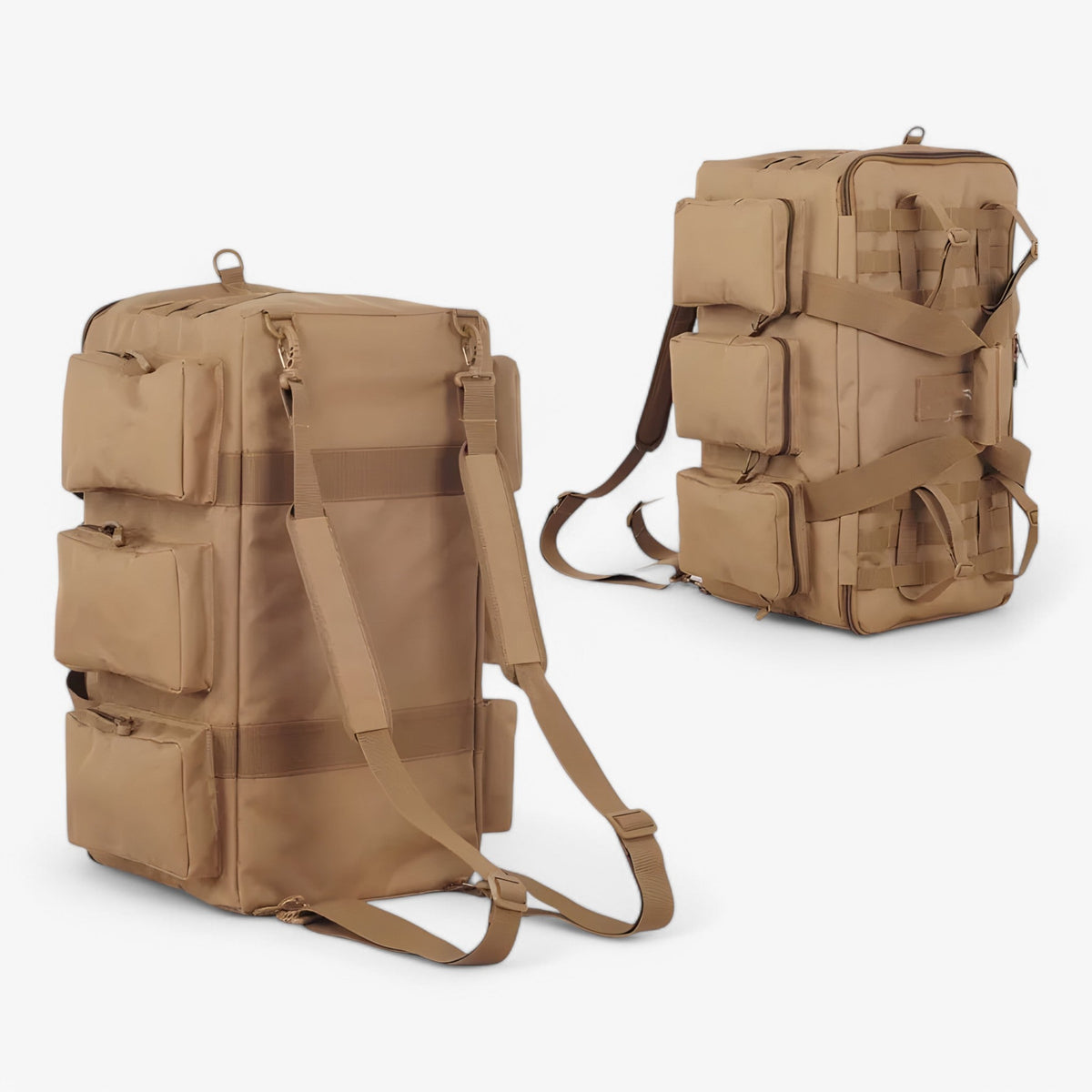 55L Tactical Duffel Bag with Molle System and Multiple Pockets