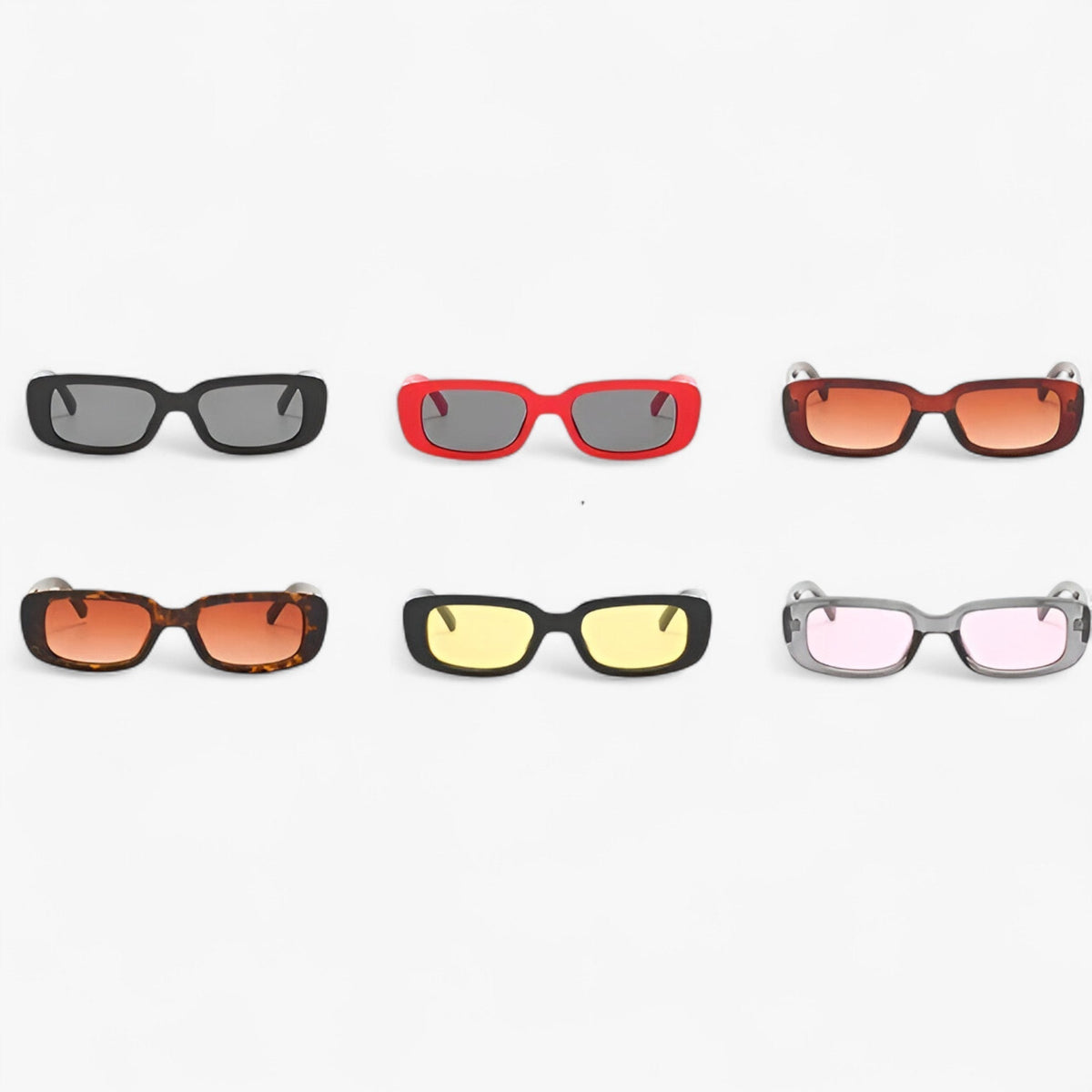 Retro rectangular sunglasses with a minimalist unisex shape
