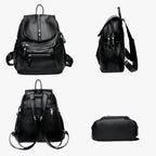 Vintage-Look Faux Leather Backpack with Structured Silhouette