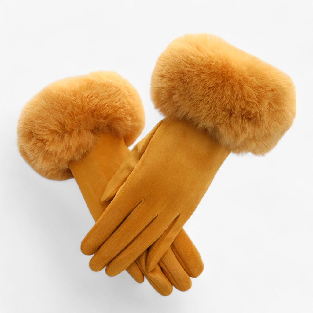 Guantes táctiles de aspecto ante con forro de terciopelo