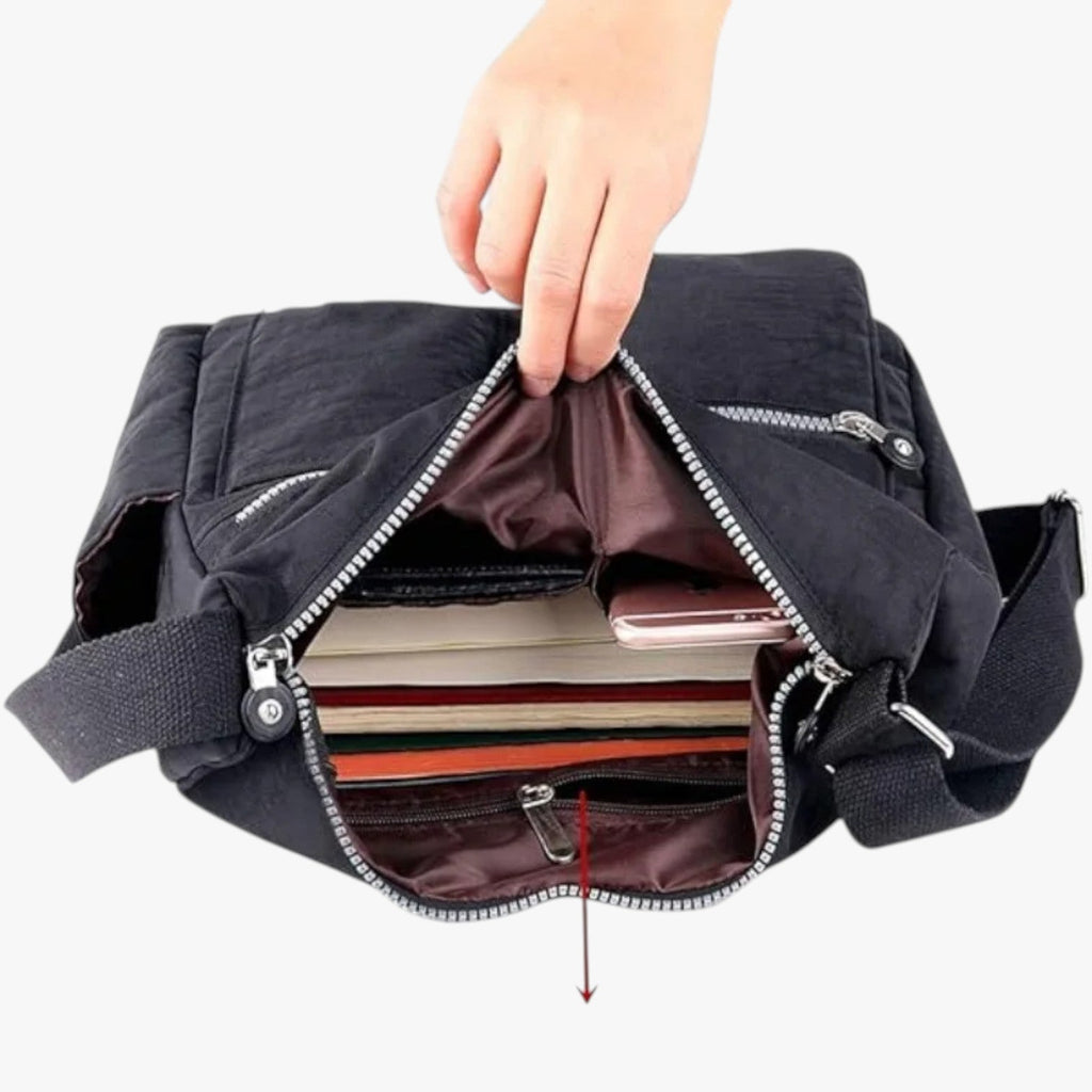 Water-Repellent Crossbody Bag with RFID-Blocking Pocket