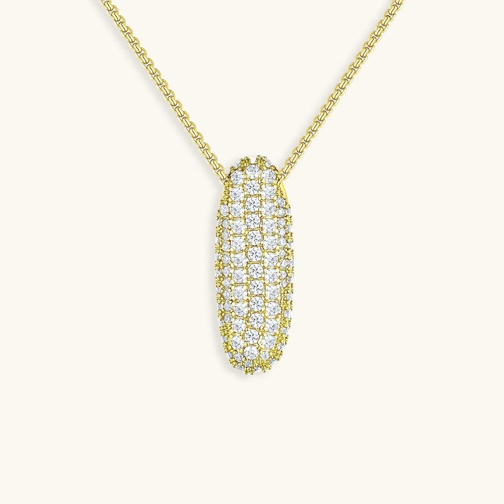 Pavé Bubble Initial Necklace with Sparkling Letter