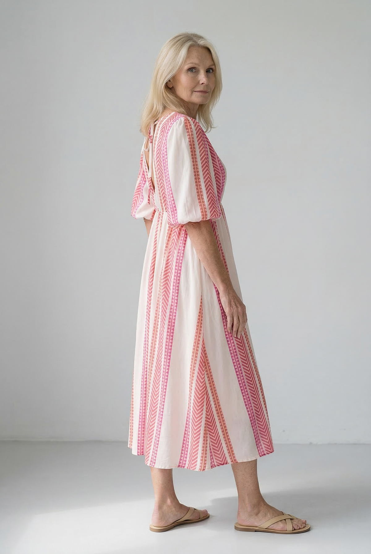 Colourful V-Neck Summer Dress with Vibrant Print