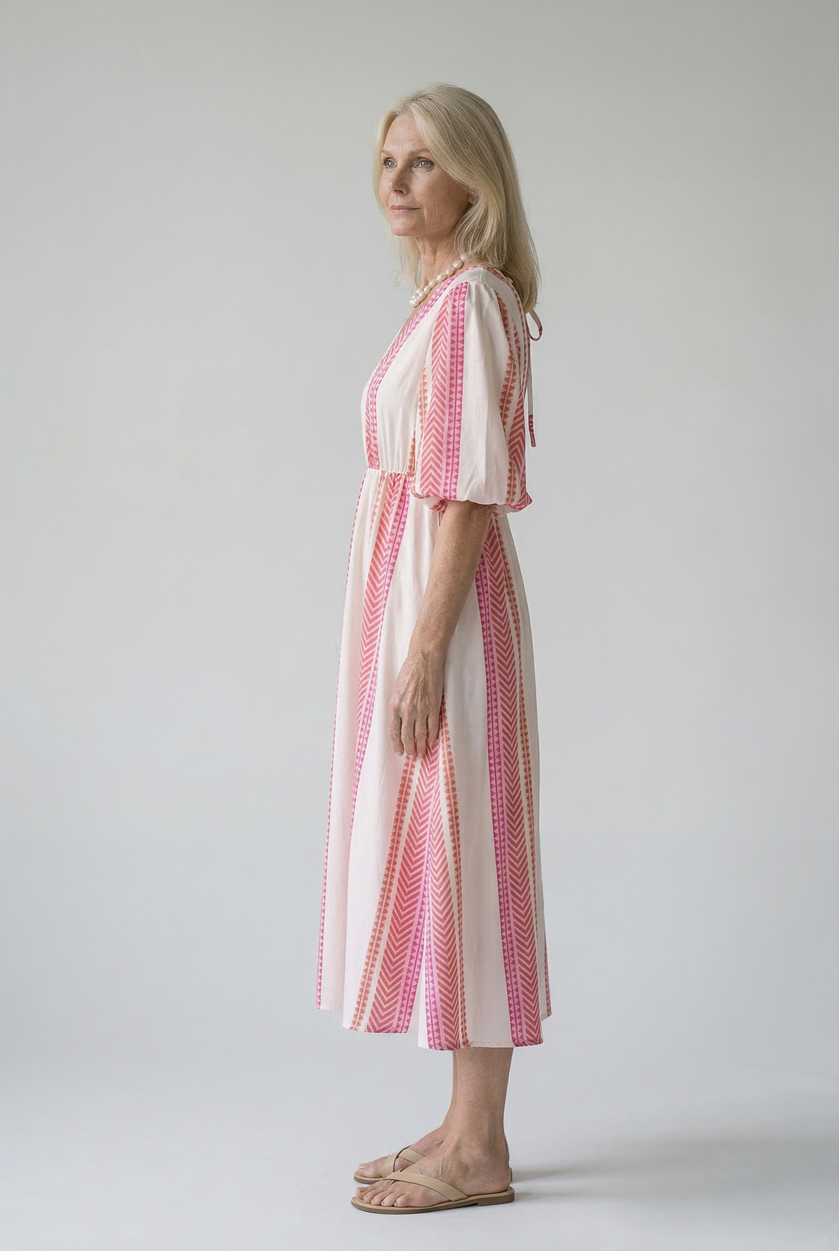 Colourful V-Neck Summer Dress with Vibrant Print
