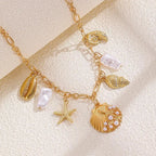 Faux Pearl Starfish Ocean Necklace in Two Styles with Beach Feel