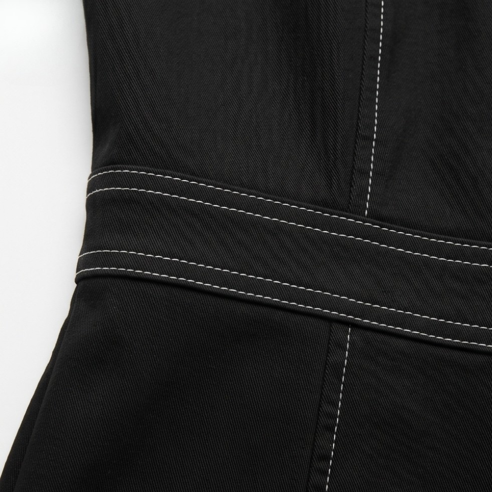 Halter Neck Jumpsuit with Panelled Seams and Wide Leg
