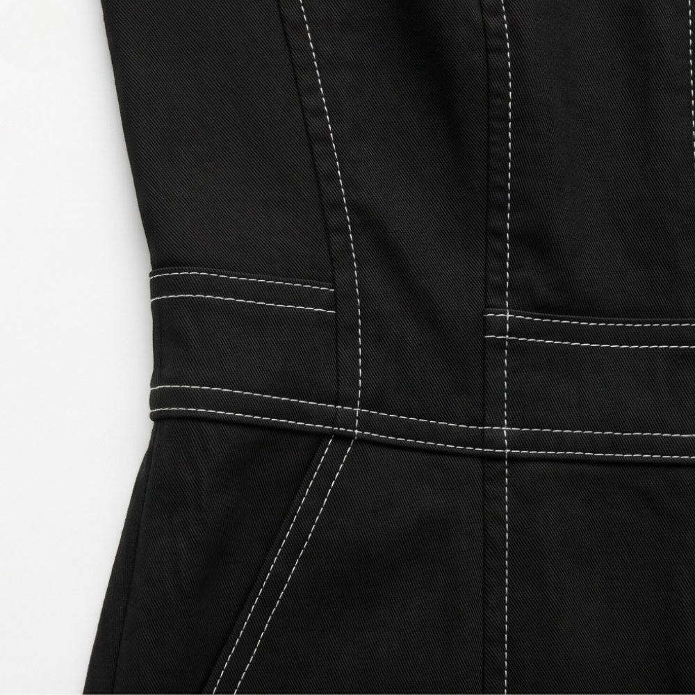 Halter Neck Jumpsuit with Panelled Seams and Wide Leg