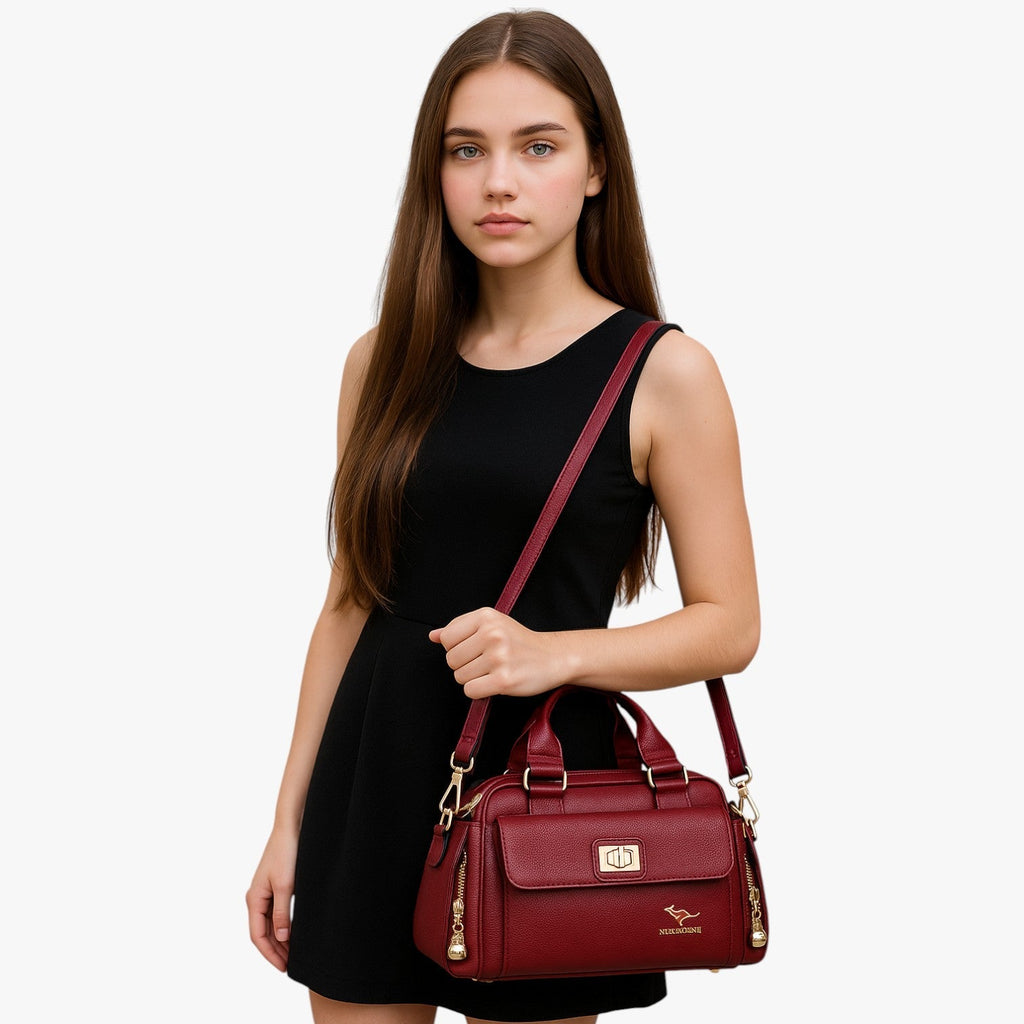 Multifunctional PU Leather Bag with Adjustable Strap