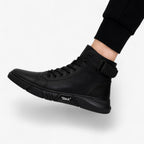 High Black Boots with Shock-Absorbing Sole