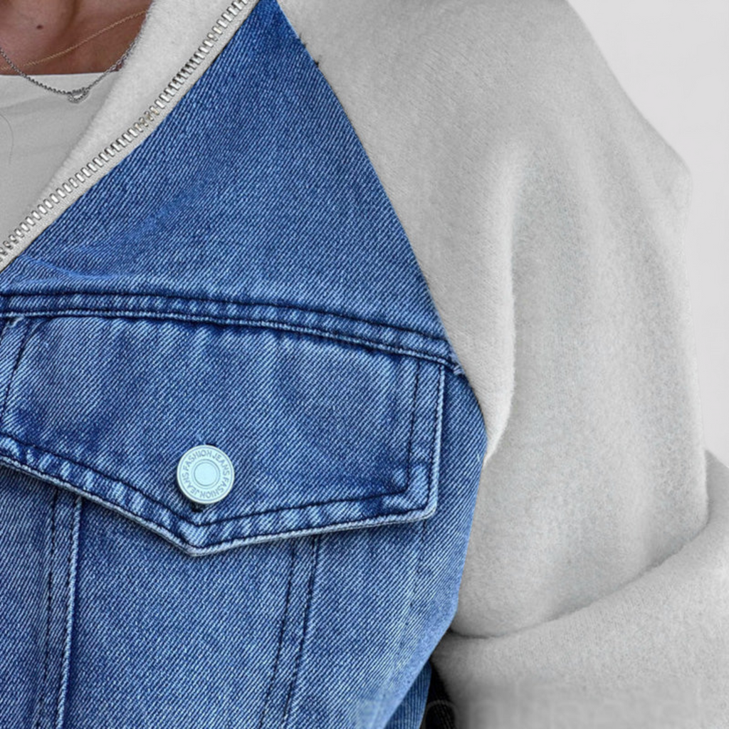 Mångsidig denimjacka med flexibel bomull-spandexpassform