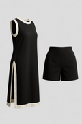 Boho-Inspired Colour Block Sleeveless Top and Shorts Set