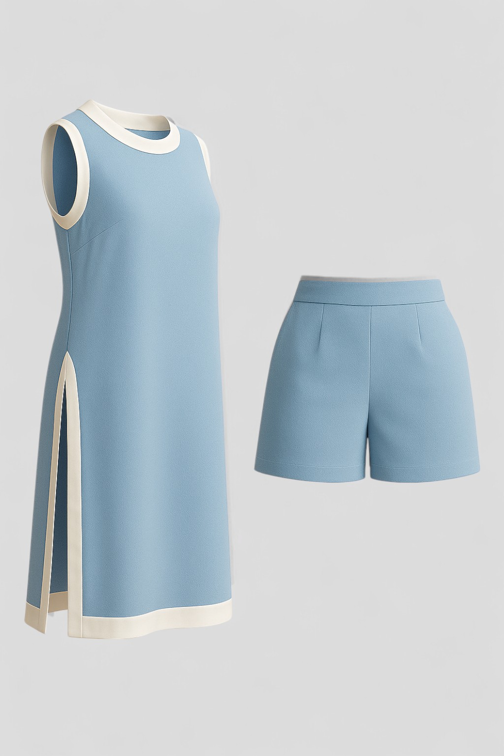 Boho-Inspired Colour Block Sleeveless Top and Shorts Set