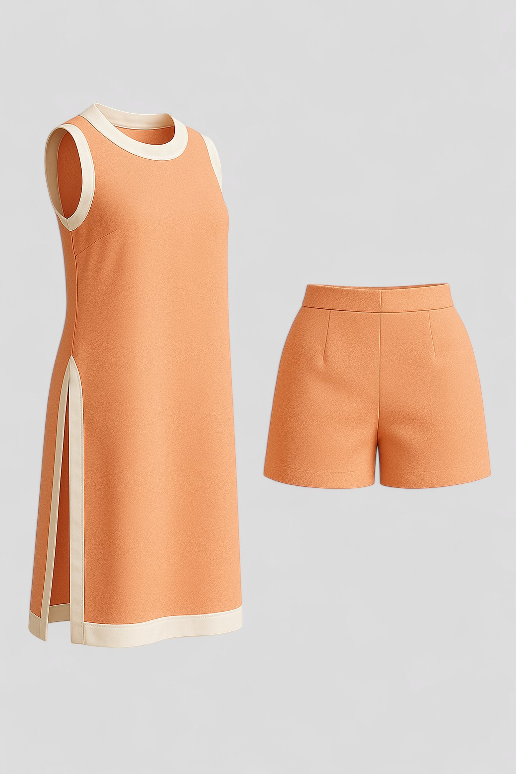 Boho-Inspired Colour Block Sleeveless Top and Shorts Set