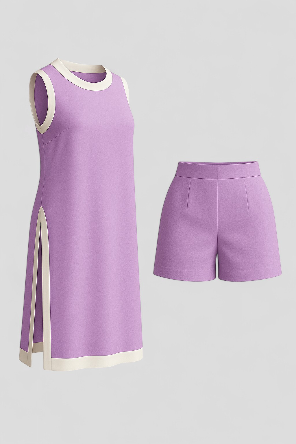 Boho-Inspired Colour Block Sleeveless Top and Shorts Set