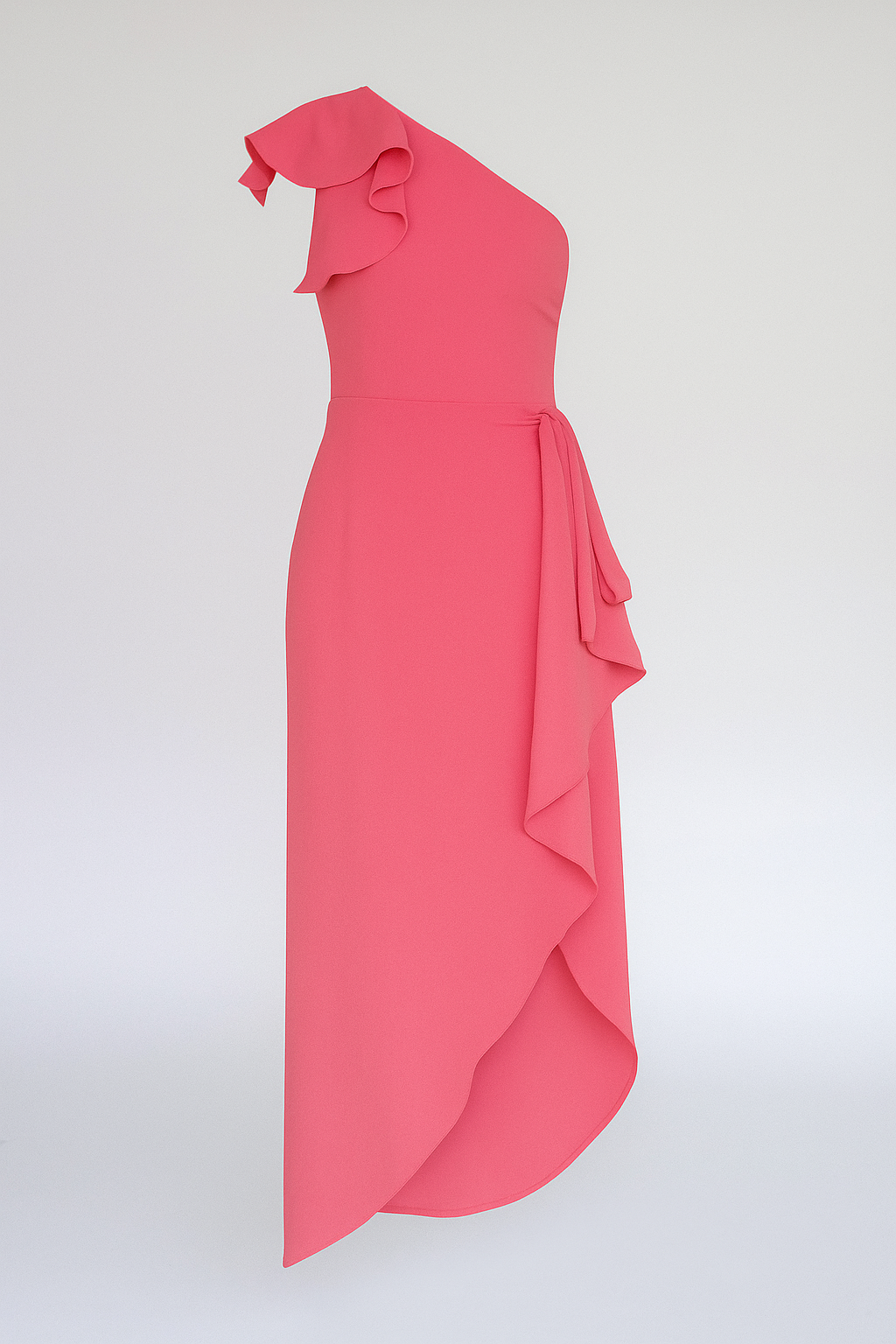Asymmetric One-Shoulder Dress with Ruffle Detail