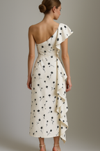 Asymmetric One-Shoulder Dress with Ruffle Detail
