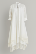 Boho-midiklänning och oversize skjorta i set